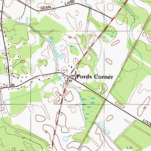 Topographic Map of Fords Corner, DE
