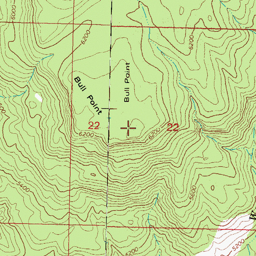 Topographic Map of Bull Point, AZ