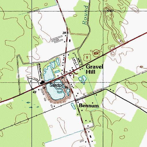 Topographic Map of Gravel Hill, DE