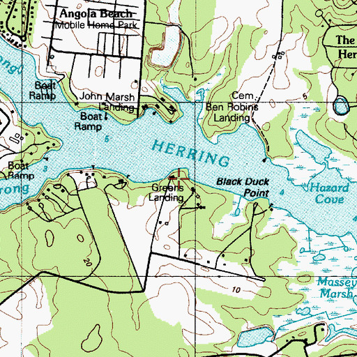 Topographic Map of Greens Landing, DE