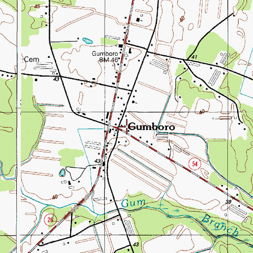 Topographic Map of Gumboro, DE