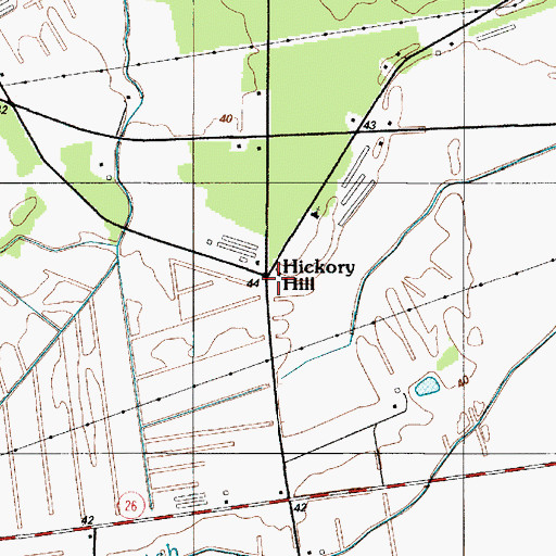 Topographic Map of Hickory Hill, DE