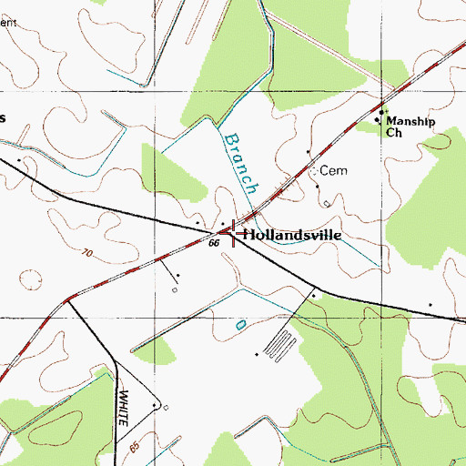 Topographic Map of Hollandsville, DE