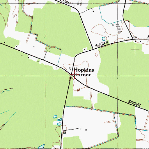 Topographic Map of Hopkins Corners, DE
