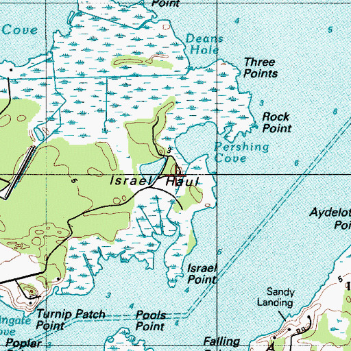 Topographic Map of Israel Haul, DE