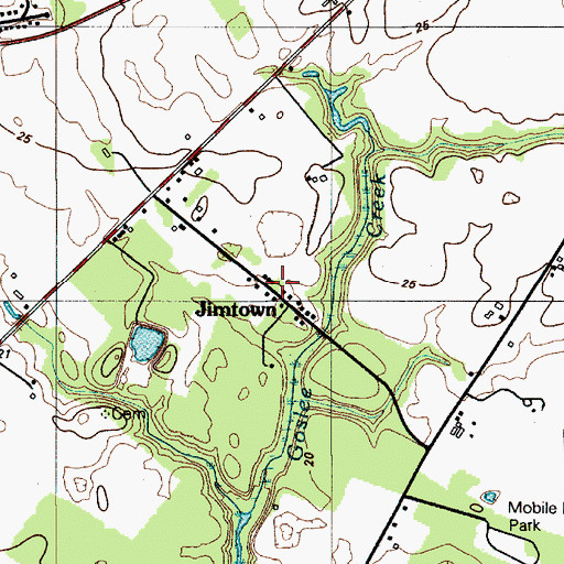 Topographic Map of Jimtown, DE
