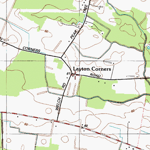 Topographic Map of Layton Corners, DE