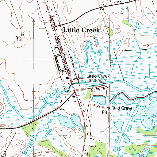 Topographic Map of Little Creek Landing, DE