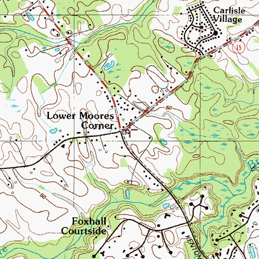 Topographic Map of Lower Moores Corner, DE