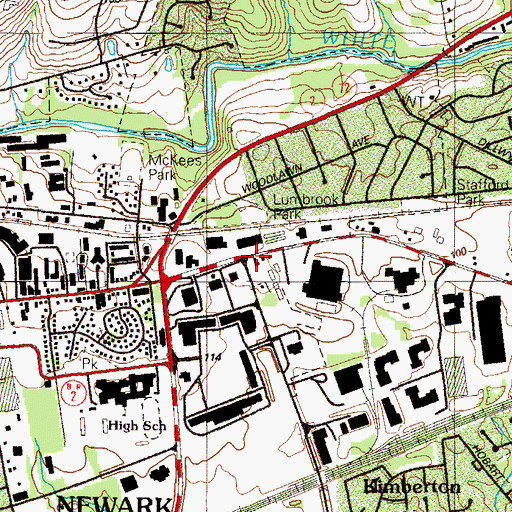 Topographic Map of Lumbrook, DE