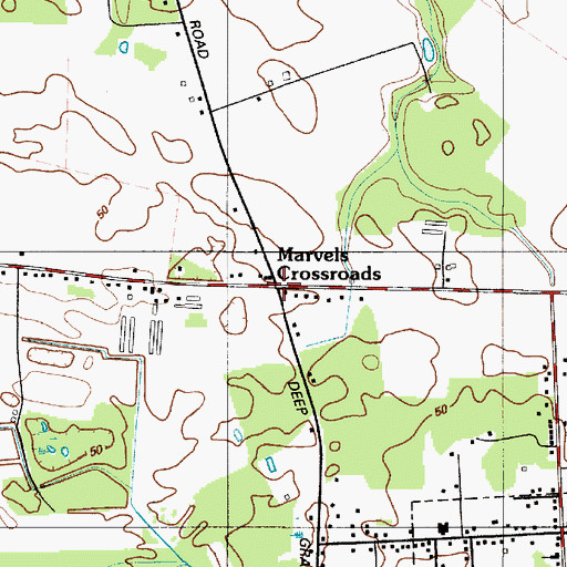 Topographic Map of Marvels Crossroads, DE