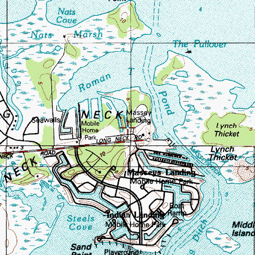 Topographic Map of Massey Landing, DE