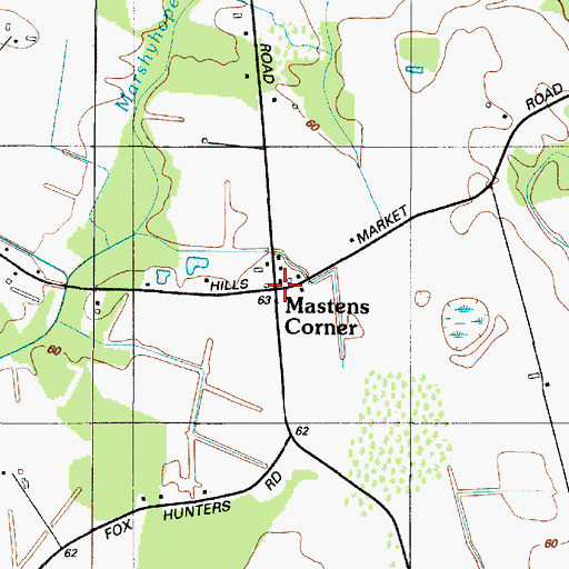 Topographic Map of Mastens Corner, DE