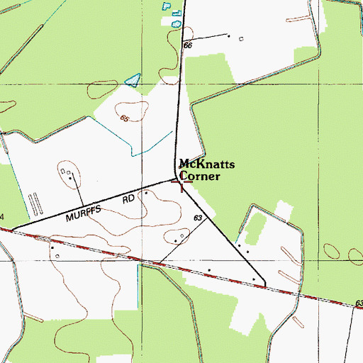 Topographic Map of McKnatt Corners, DE