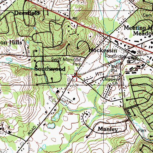 Topographic Map of Mill Creek, DE