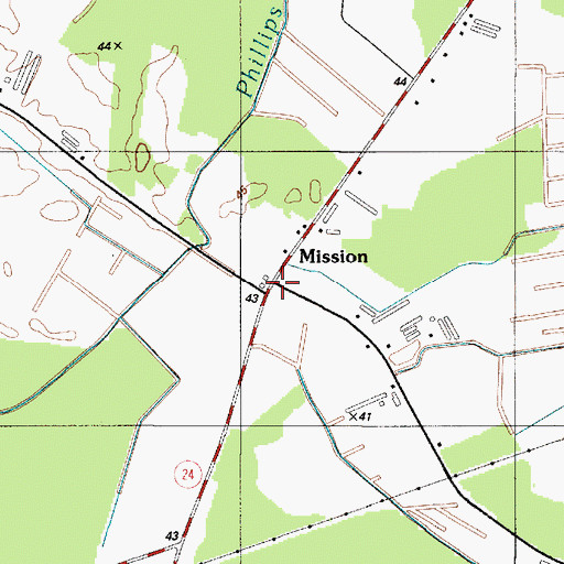 Topographic Map of Mission, DE