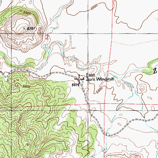 Topographic Map of East Zuni Windmill, AZ