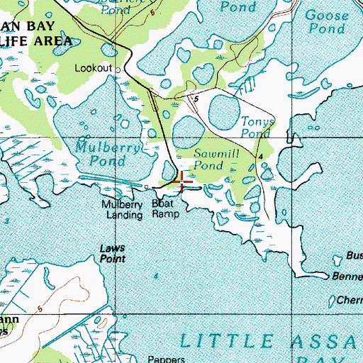 Topographic Map of Mulberry Landing, DE