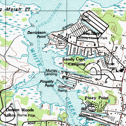 Topographic Map of Murry Landing, DE