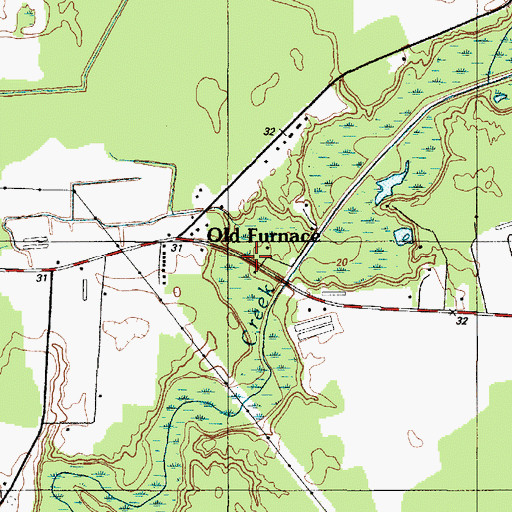 Topographic Map of Old Furnace, DE