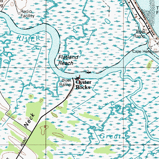 Topographic Map of Oyster Rocks, DE