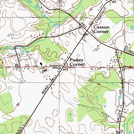 Topographic Map of Paden Corner, DE