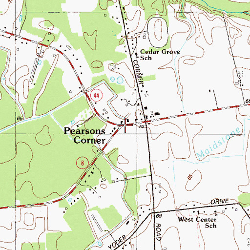 Topographic Map of Pearsons Corner, DE