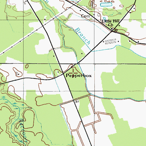 Topographic Map of Pepperbox, DE