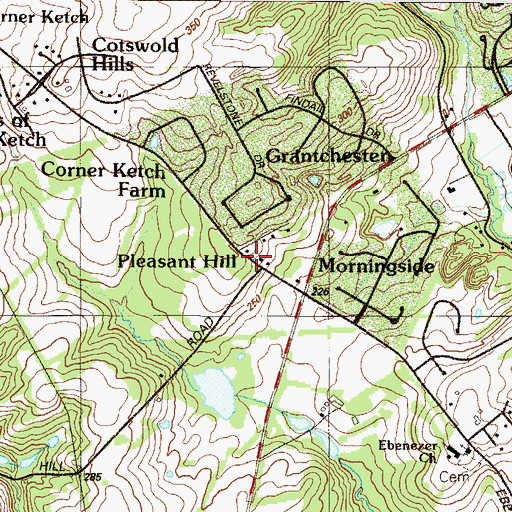 Topographic Map of Pleasant Hill, DE