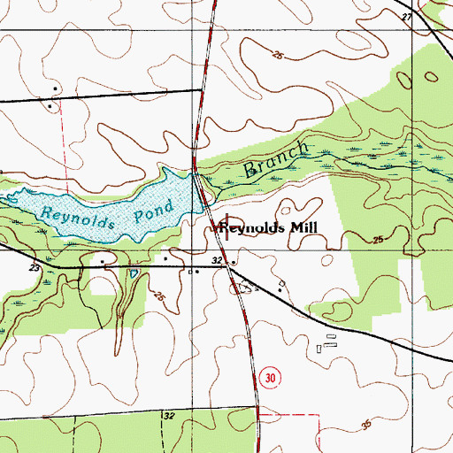 Topographic Map of Reynolds Mill, DE