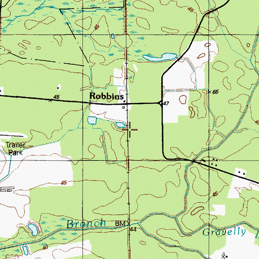 Topographic Map of Robbins, DE