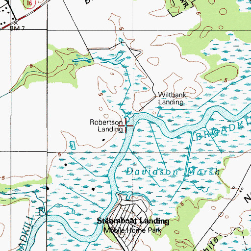 Topographic Map of Robertson Landing, DE