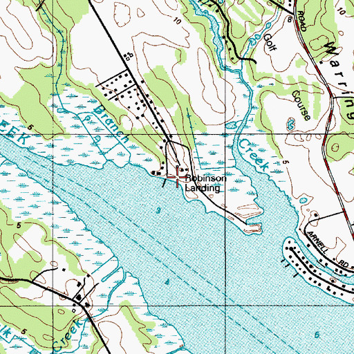 Topographic Map of Robinson Landing, DE