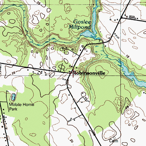 Topographic Map of Robinsonville, DE