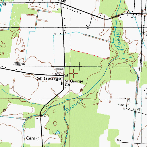 Topographic Map of Saint George, DE