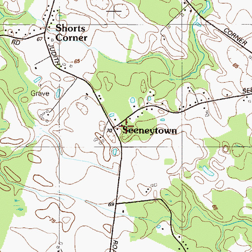 Topographic Map of Seeneytown, DE