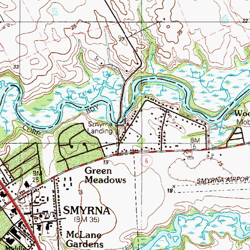Topographic Map of Smyrna Landing, DE