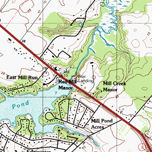 Topographic Map of Star Landing, DE