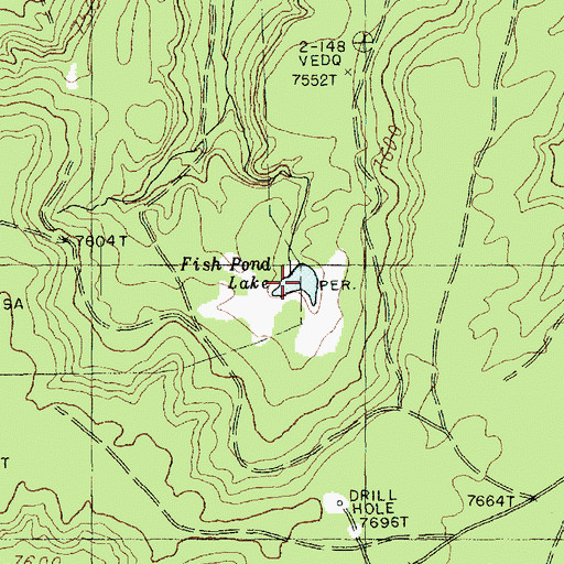 Topographic Map of Fish Pond Lake, AZ
