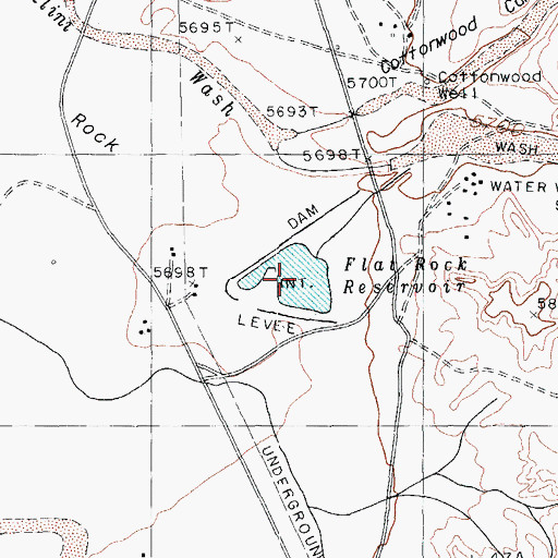 Topographic Map of Flat Rock Reservoir, AZ
