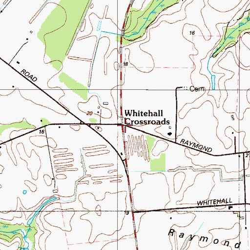 Topographic Map of Whitehall Crossroads, DE