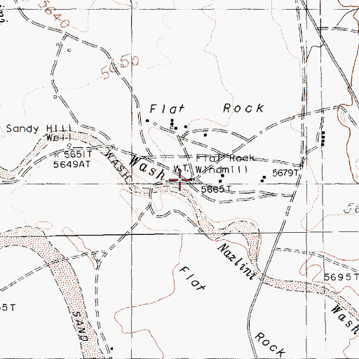 Topographic Map of Flat Rock Windmill, AZ