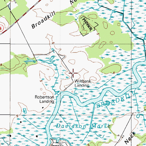 Topographic Map of Wiltbank Landing, DE
