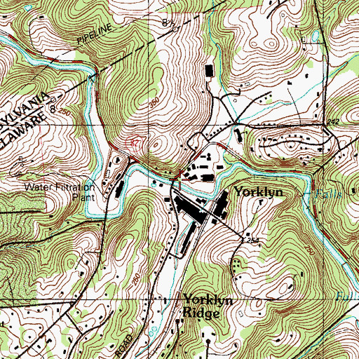 Topographic Map of Yorklyn, DE