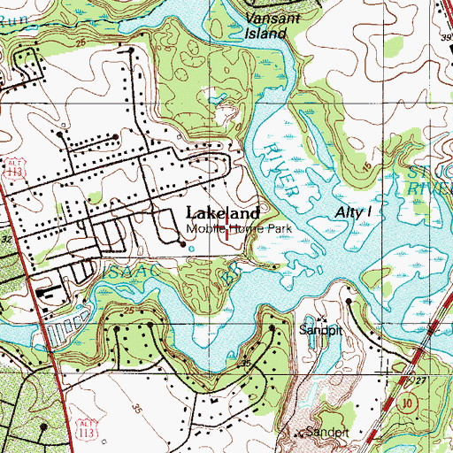 Topographic Map of Woods Manor East, DE