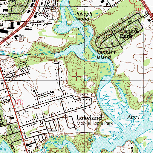 Topographic Map of Laurel Bend, DE
