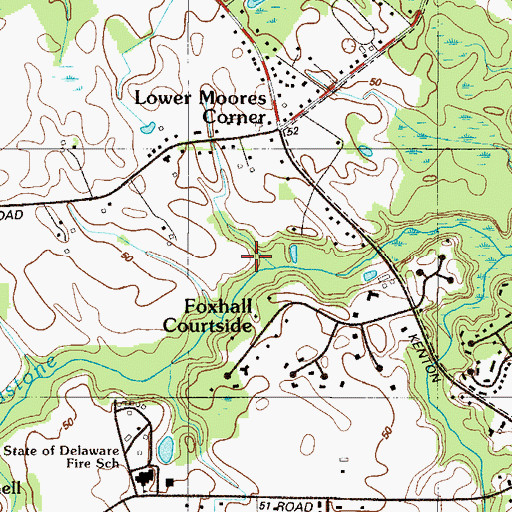 Topographic Map of Foxhall Courtside, DE