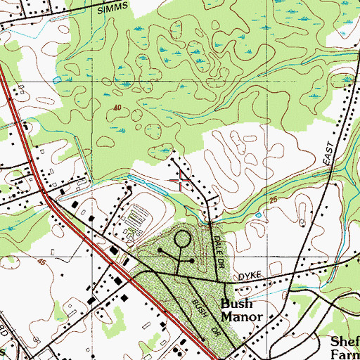 Topographic Map of Hickory Dale Acres, DE