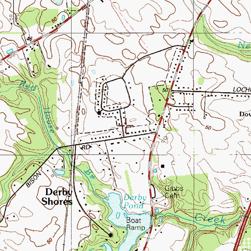 Topographic Map of Burwood, DE