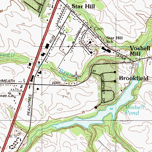 Topographic Map of Brookfield, DE